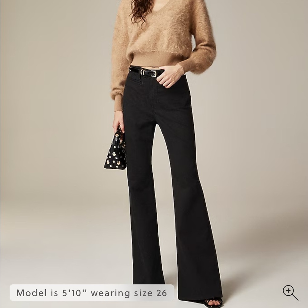 NWT J Crew Black High-rise flare jean, Plus Size 37 (equivalent to a 24)